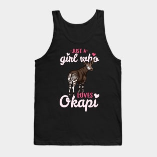 Just a Girl who loves Okapi I Zebra Forest Giraffe design Tank Top